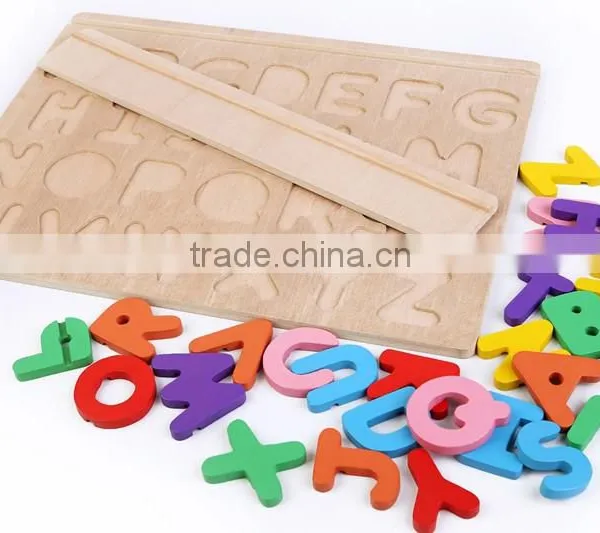 High Quality Wood Toy Alphabet Learning Puzzle for Preschool Children photo-4