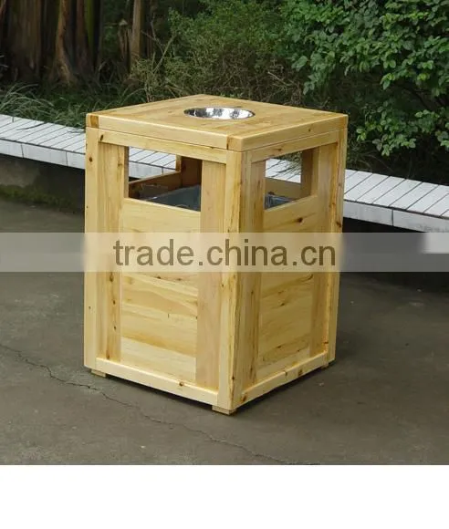 Arlau Outdoor Park Wood Garbage Bin photo-5