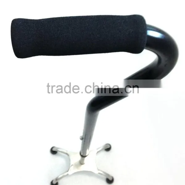 Crutch for Old With Curved Handle, 4 Legs Base, Telescopic Cane SZ20004 photo-2