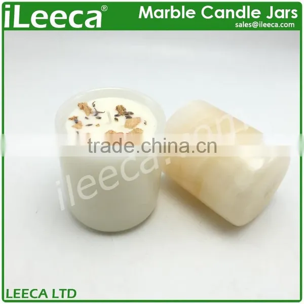 Gold Alloys Lips for Popular White Stone Candles Jars to Hold Candle photo-4