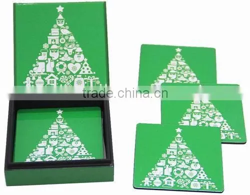 Lacquer Wooden Coasters/ Lacquered Coaster Set for Chrismast 2017 photo-4