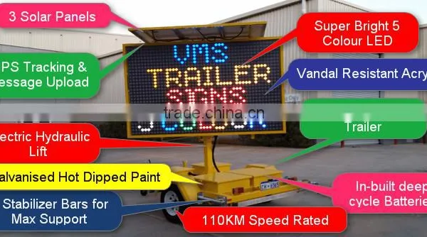 5 Colours Amber VMS Trailer New Model Sales For Australia photo-2