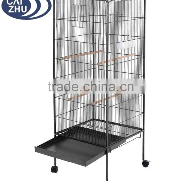146cm Large Parrot Bird Cage Play Top W/Perch Stand Two Doors Aviary House photo-2