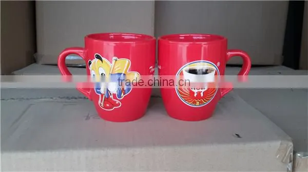Simple Design Customized Logo Ceramic Coffee Mug With C-handle photo-6