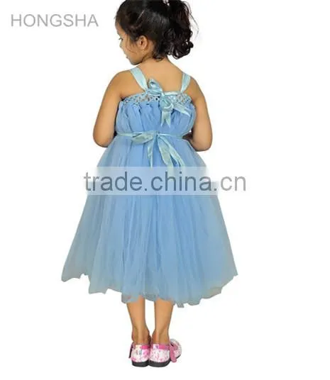 Baby Girl Frock Designs Tutu Flower Net Prom Dresses HSD2405 photo-3