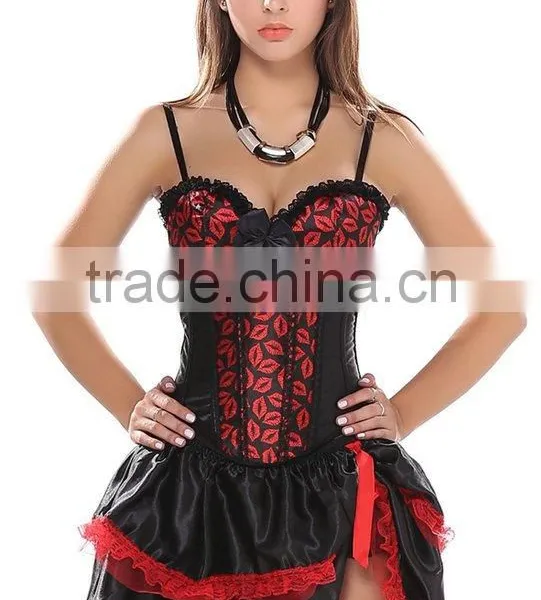 Wholesale Clothing Factory Padded Red Sexy Young Lady Corset With Shoulder-straps photo-4