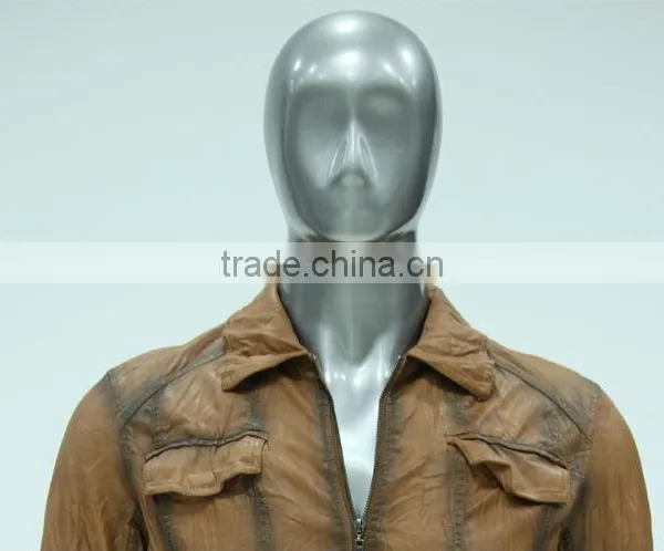 2014 Men Slim Leather Jacket in Plus Size photo-3