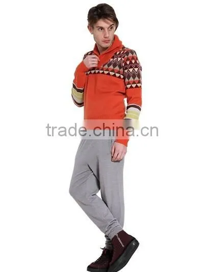 Wholesale Lastest Design Jacquard Pullover Jumpers Man Sweater photo-4