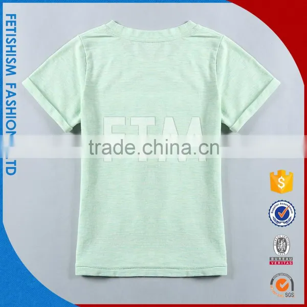 China Supplier O-Neck Style Customized Color Light Cyan Cool T-shirt Boy t Shirts Fancy for Little Boys photo-6