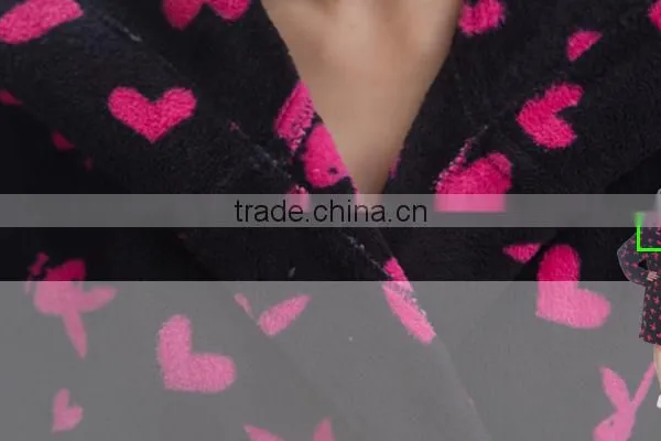 Women 100 Polyester Printed Hooded Adult Bathrobe photo-4