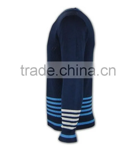 ISO9001/BSCI Manufature Popular Navy Blue Fitted Pullover Cardigan Sweater photo-3