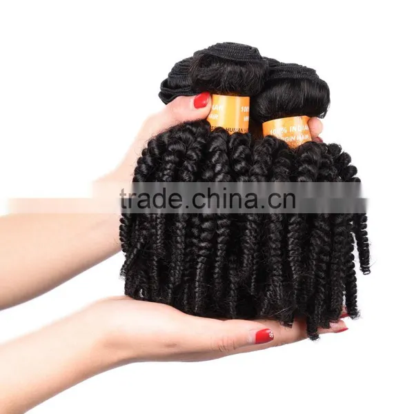 Wholesale Virgin Raw Cheap Black Indian Curly Hair Extensions photo-6