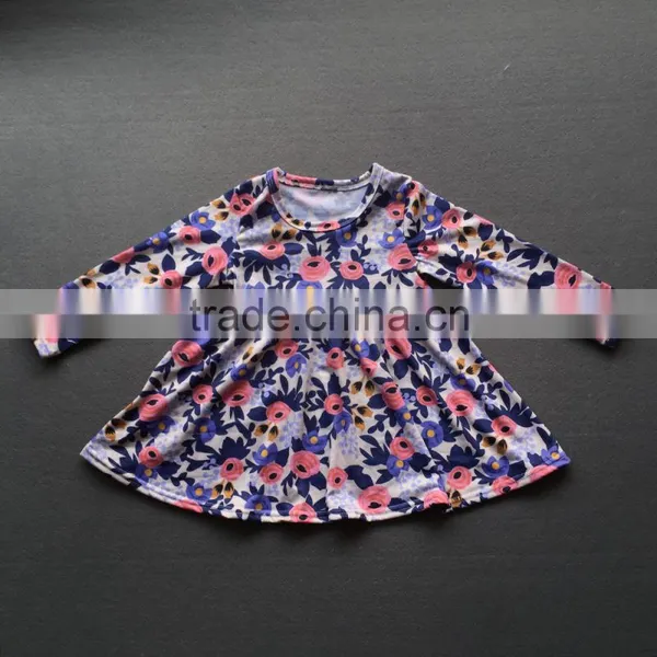 Wholesale Little Girls Frock Design Cotton Dress Long Icing Ruffle Sleeves Fall Clothes For Kids photo-5