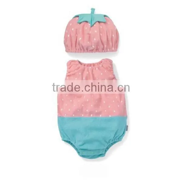 Cartoon Animal Fruit Sleeveless 100% Cotton Baby Romper With Hat photo-6