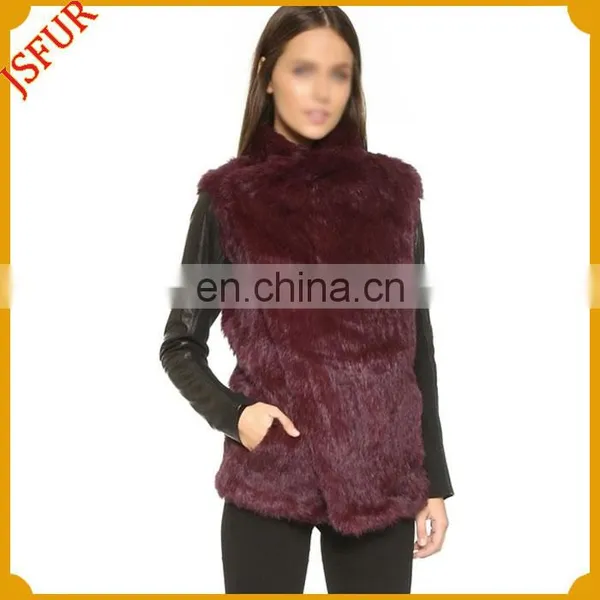 Top Quality Women Vest Genuine Rabbit Fur Waistcoat photo-3