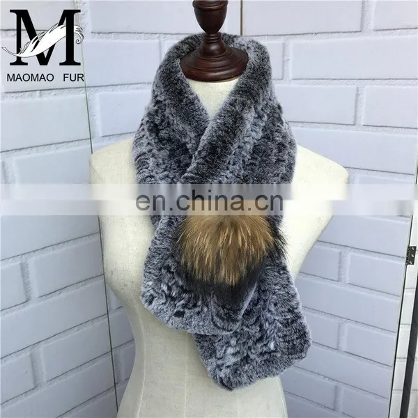 2016 Latest Design Woman Accessories Scarf / New Fashion Real Rabbit Fur Scarf / Ladies Lucury Scarf photo-2