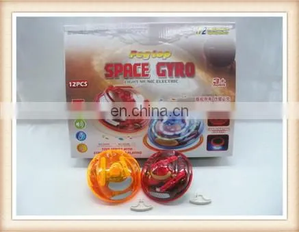New Product Kids Plastic Flash Musical Space Gyro Spinning Top Toy Peg Top
