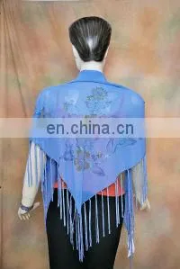 Embroidered Triangle Shape Scarf