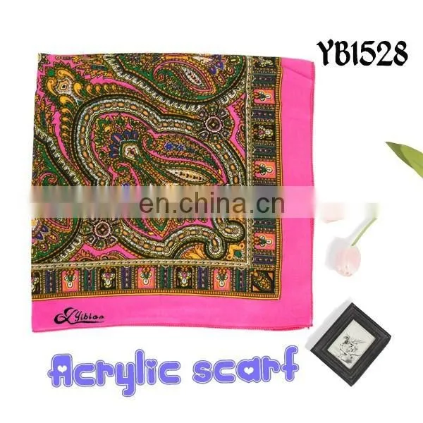 2016 Fashion Lady Scarf, Soft Feeling Acrylic Scarf, Printed Acrylic Hijab Factory, 100%Polyester Square Scarf photo-2