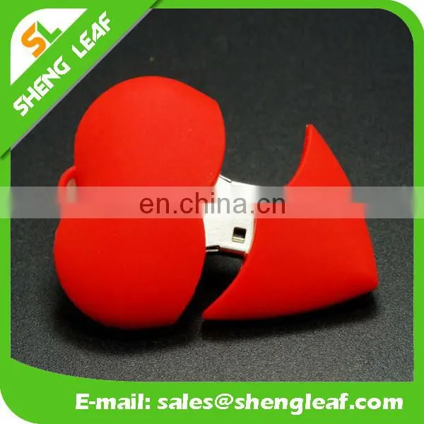 Customized Pvc Rubber Heart Shaped Usb Flash Drive for Gifts photo-2