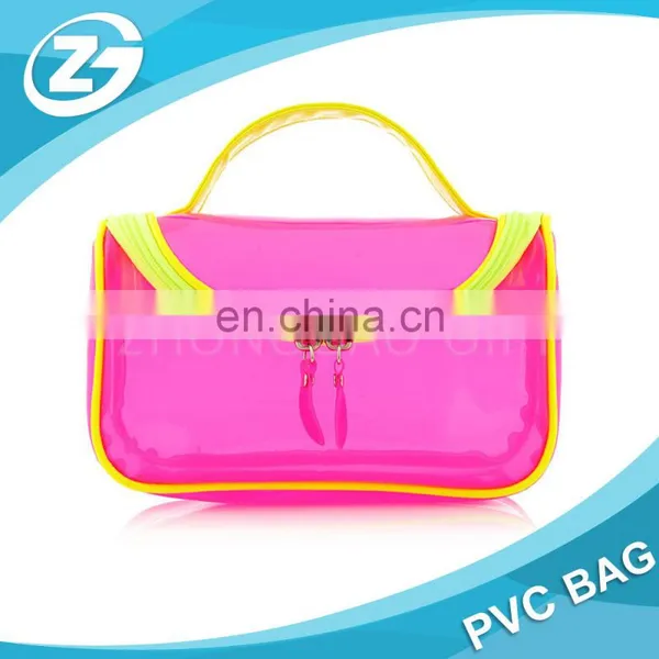 Hot Sale Cheap Customized Transparent PVC Big Cosmetic Bag photo-2
