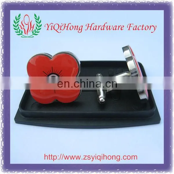 Flower Shape Silver Metal Cufflink photo-2