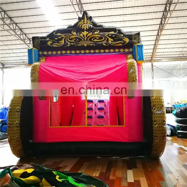 Princess Pumpkin Cart Printing Inflatable Jumping Castle Car With Slide , Inflatable Kids Jumping Toys For Game photo-7