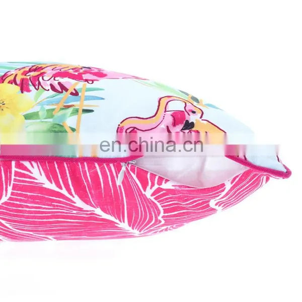 Outdoor Accent Pillow Cover Flamingo Paradise Large Water UV Stain-Resistance Tropical Decorative Replacement Cushion Cover photo-5