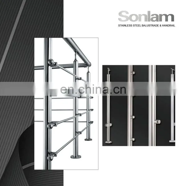 Outdoor Balcony Railing Design Stainless Steel Glass Railing Balustrade Handrail photo-6