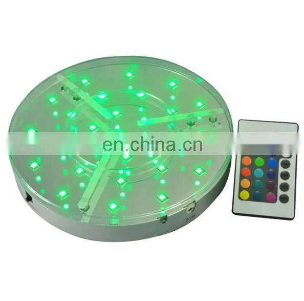 6 Inch Crystal 7 Colors Changed Led Light Base With Rechargeable Battery photo-2