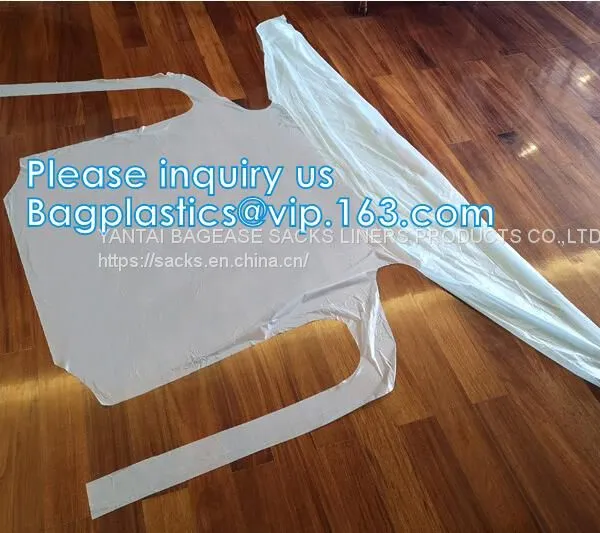 Disposable CPE Plastic Gown/Plastic Coat Elastic Cuff/Thumb Cuff,disposable Hospital CPE Isolation Gown /protection Gown photo-5