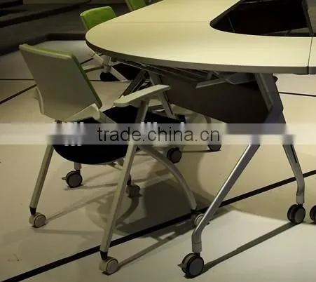 Round Office Table Aluminum Alloy Leg With Castor HD-12A-L photo-3