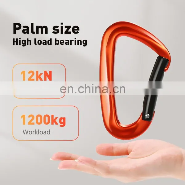 JRSGS Personalized Locking Aluminium Carabiner Clip for Outdoor Hammock Snap Hook 12KN Customized LOGO S7801 photo-3