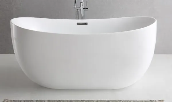 Top Quality Artificial Stone 1.35m Small Size Freestanding Acrylic Solid Surface Stone Bathtub for Bathroom photo-4