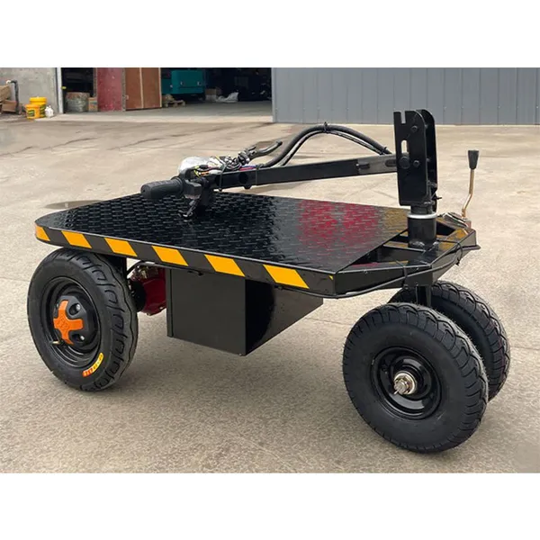 Electric Mini Cargo Flat Cart Small Hand Push Flatbed Trolley photo-5