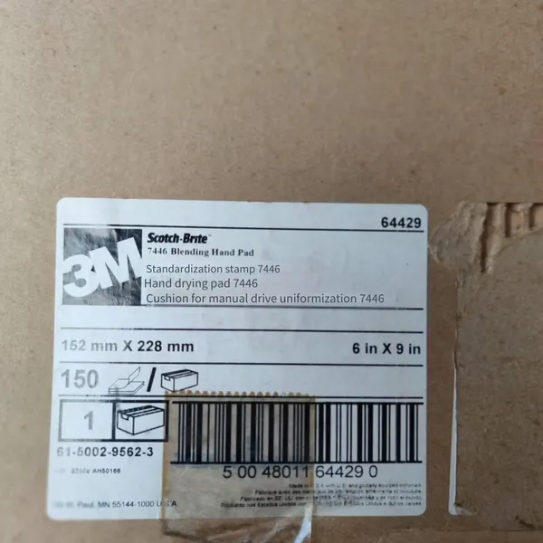 3m7446 наждачная губка из нейлона, для полировки металла, дерева и пластика, зернистость 150