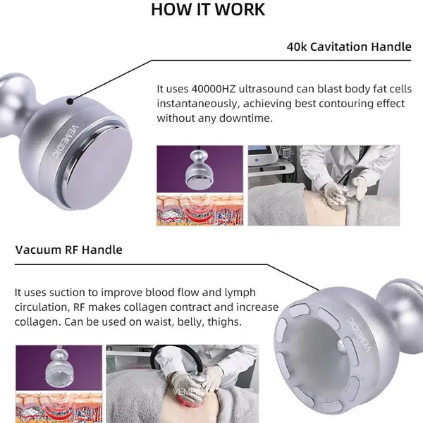 Portable 6-in-1 Cavitation Machine With Ultrasound & RF for Professional Fat Reduction and Skin Tightening photo-2