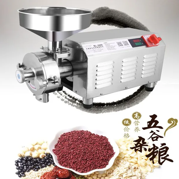 MO-Qdmdch Electric Stone Mill Grain Grinder Machine GW0072 Commercial Multi Grain Spice Herb Grinding Machine for Rice Corn Wheat Soybean photo-3