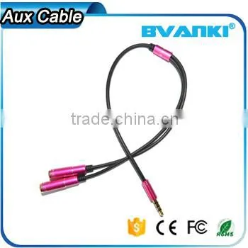 2016 Top Selling Products in 3.5mm Aux Cable 1 Male to 2 FeMale Stereo Aux Audio Cable for Iphone 6 Free Samples Supplier's Choice photo-3