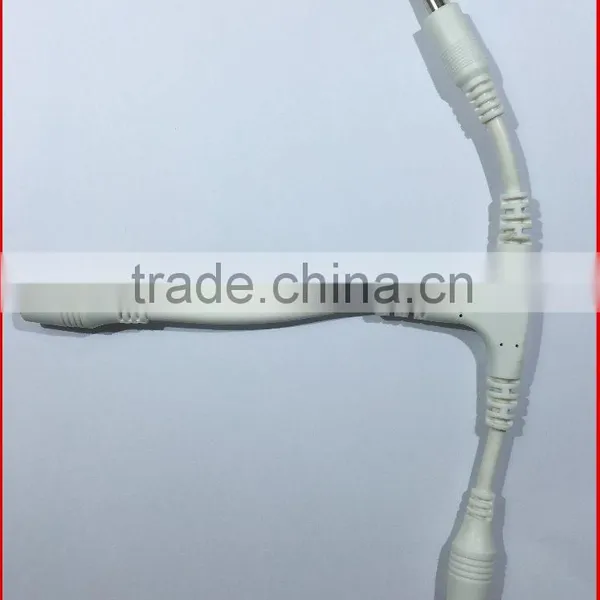 New T Tpye Product White Cable DC Connector 5.5x2.1 Male 2pcs of Female Extension DC Cable Harness photo-2
