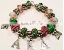 Alpha Kapp Alpha Wholse Alloy AKA Beads Sorority Bracelets for Girls and Women Greek Letter Bracelet photo-2