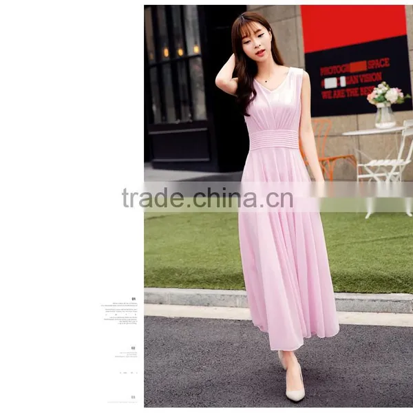 2016 Fashion Summer Beach Maxi Chiffon Dress