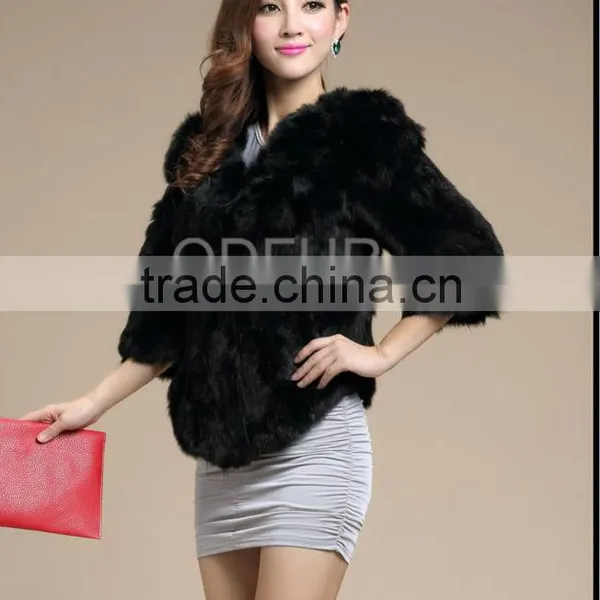 QD28120 Short Style Real Piece Outerwear Wholesale/retail Genuine Women Rex Rabbit Fur Jacket photo-2