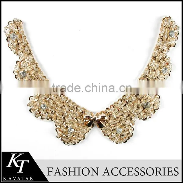 Top Selling ! 2015 New Arrival Rhinestones Bridal Lace Applique for Dress