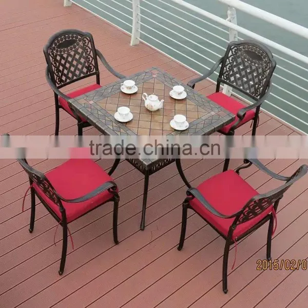 Wrought Iron Garden Dining Table Chair Furniture Set
