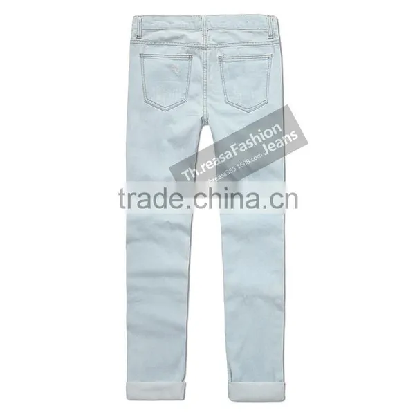 Best Selling Hollow Out Hole Brands Jean Pants For Women Boy Friend European Pattern Loose Clothing Womens Jeans Wholesale China photo-5