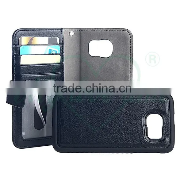Separable 2 in 1 TPU + PC Magnet Wallet Phone Cover Case for Samsung Galaxy S6