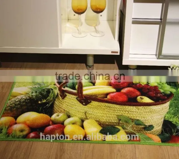 50*80cm Loop Pile Printing Carpet With Anti-slip Backing Latex/tpr Fluit Design Nylon Printing Mat photo-4
