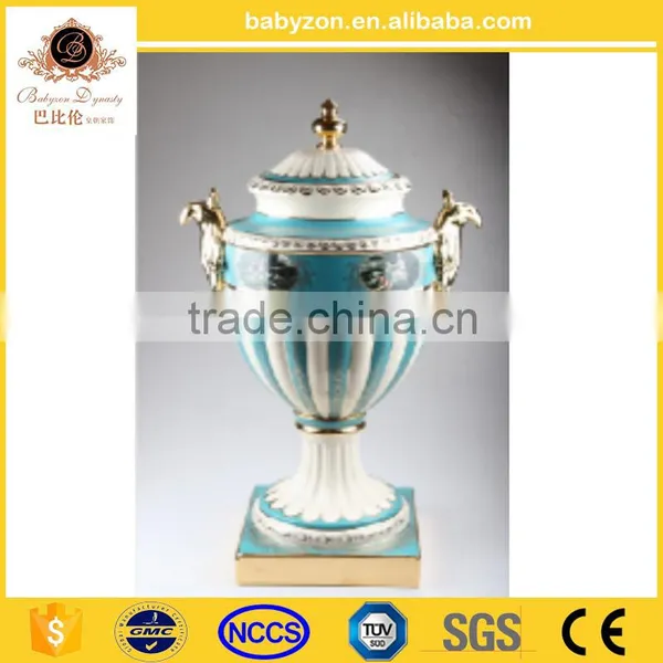 Babyzon Luxury Trophy, Home Decorative Items Ceramic Trophy Cup, Royal Blue Series Trophy photo-3