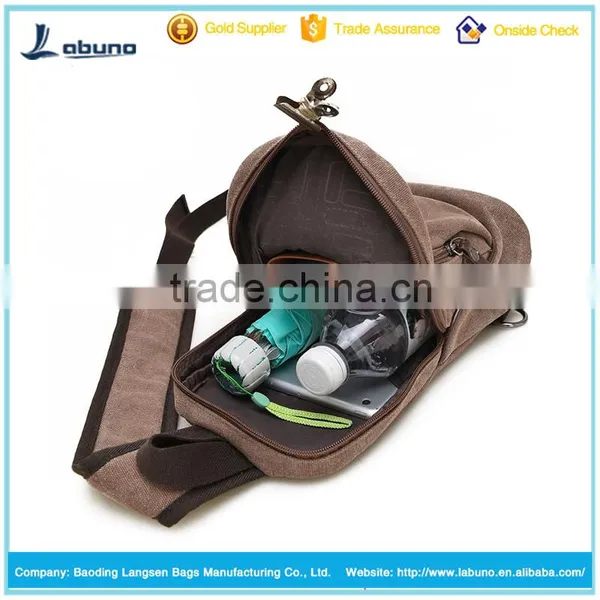 2016 Wholesale Custom Chest Shoulder Sling Canvas Crossbody Bags for Men photo-6